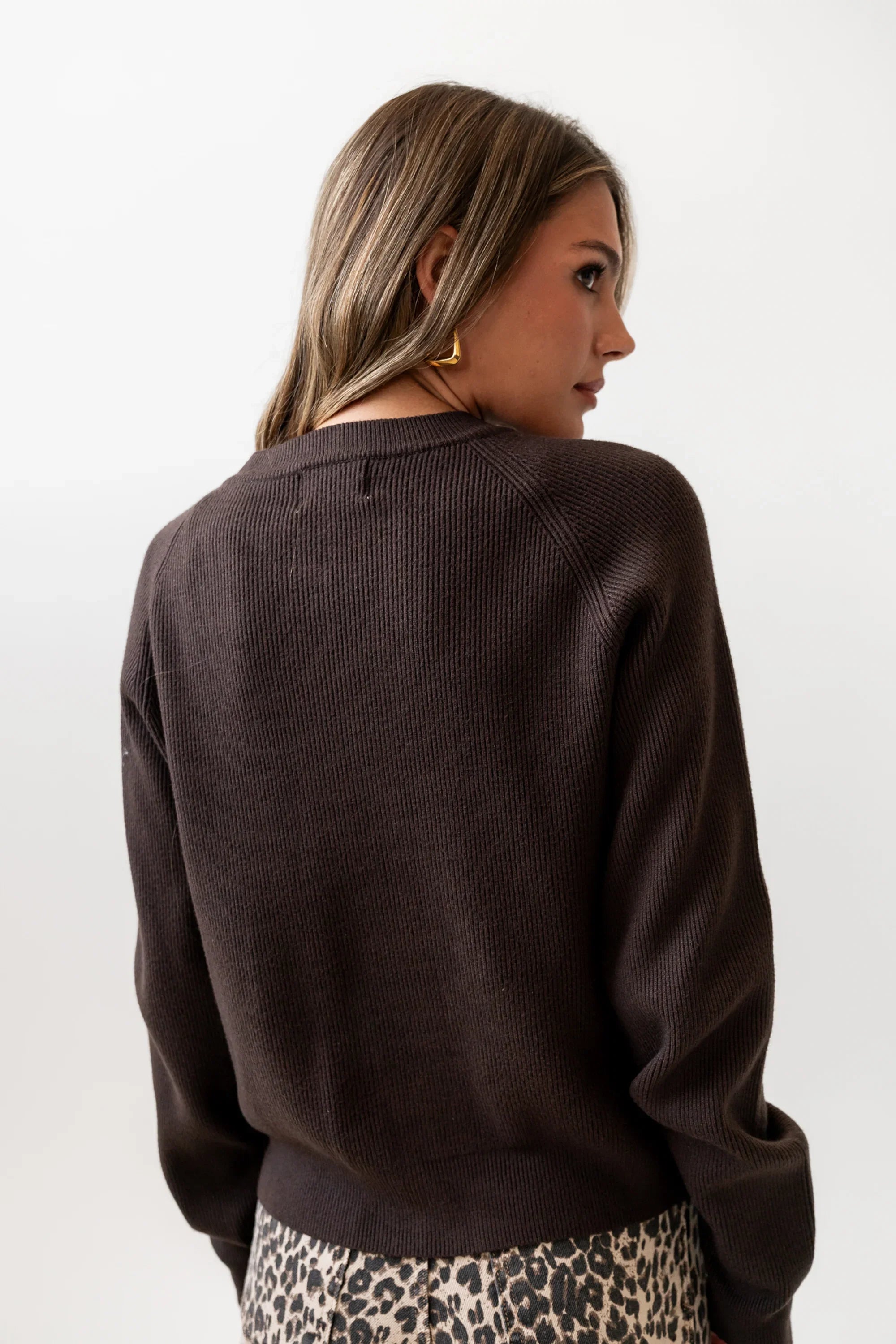 Debbie Ribbed Sweater in Brown