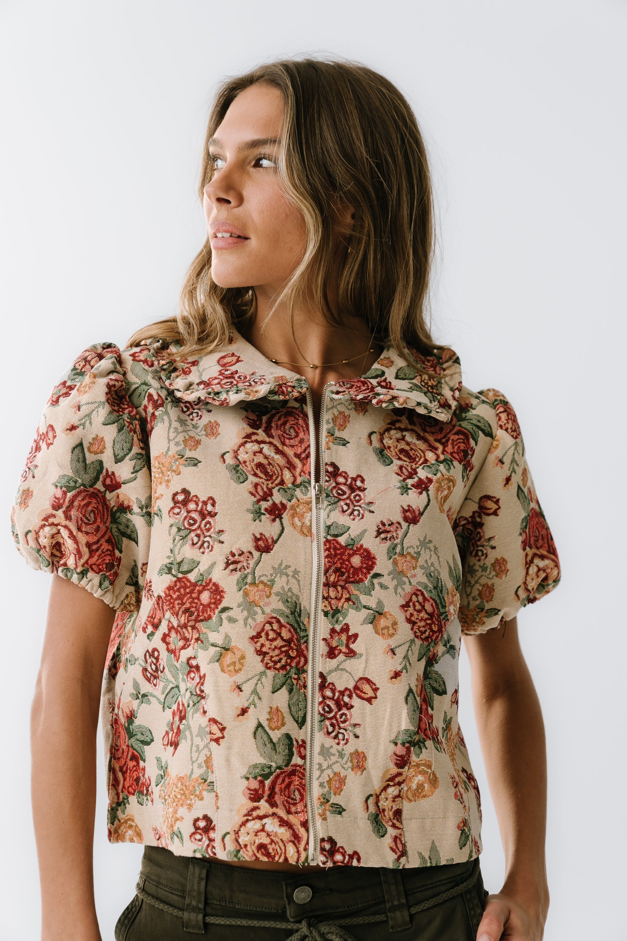 Joanna Floral Zip Up FINAL SALE