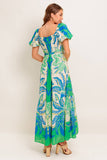MADDISON MAXI DRESS GREEN BLUE