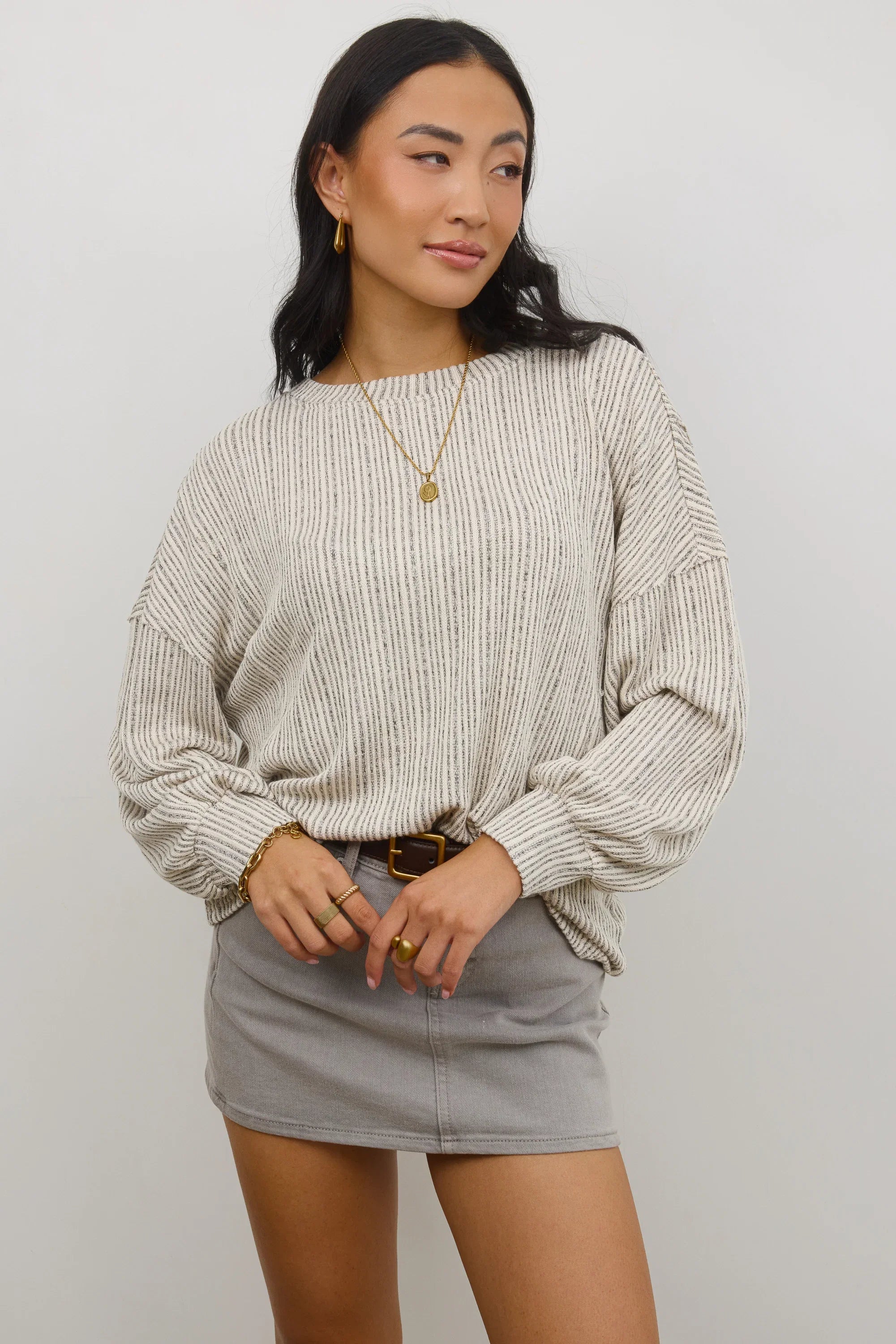 Tate Knit Sweater in Oatmeal