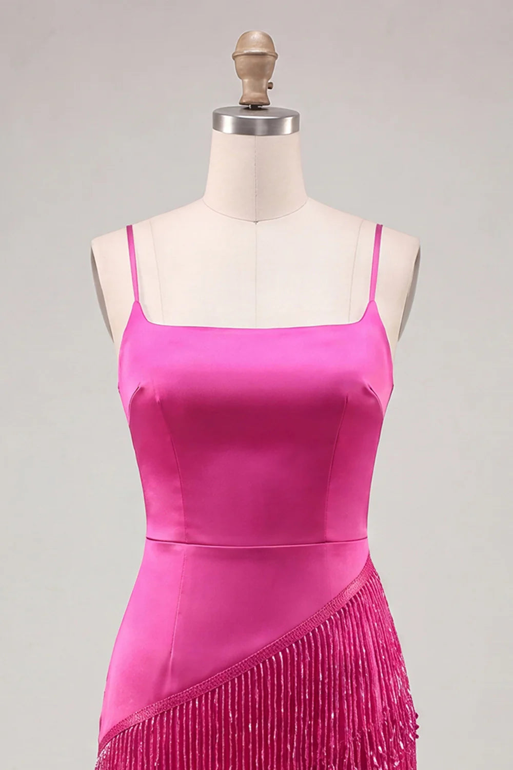 Gold Fringed Satin Bodycon Short Homecoming Dress