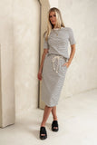 Niya Striped Midi Skirt in Black FINAL SALE