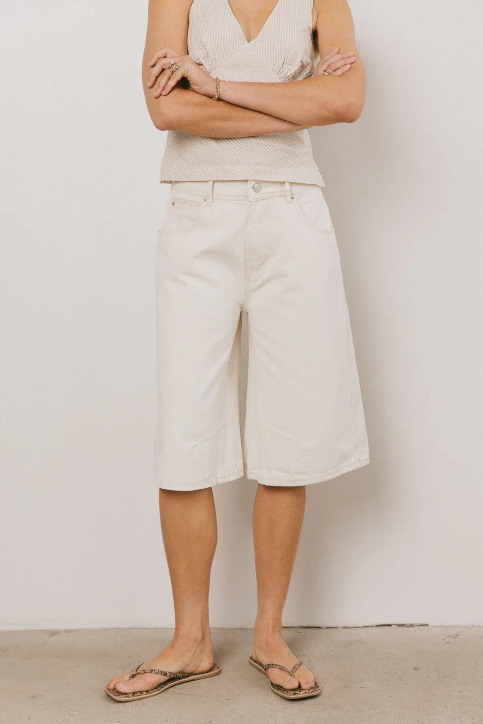 Alden Bermuda Shorts in Cream FINAL SALE