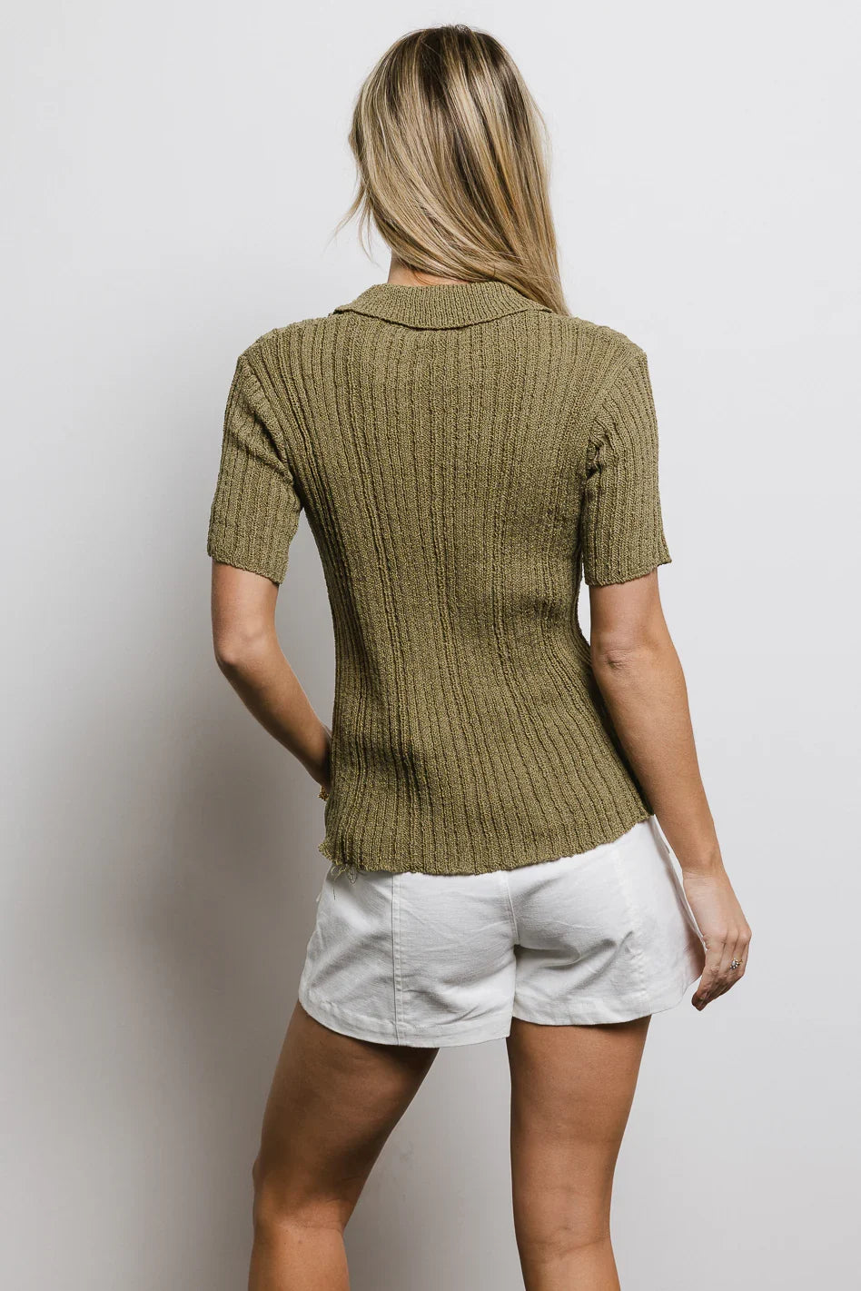 Millie Knit Sweater Top in Olive FINAL SALE