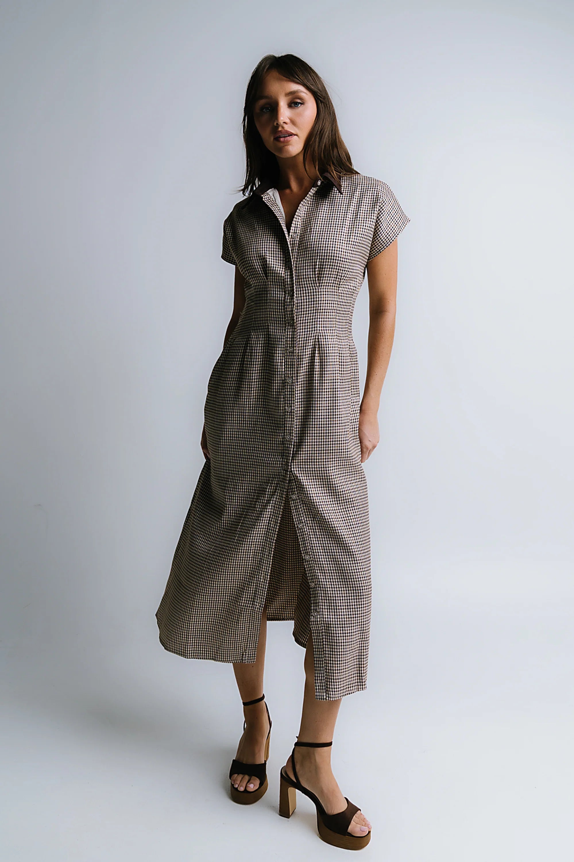 Andie Houndstooth Maxi Dress FINAL SALE