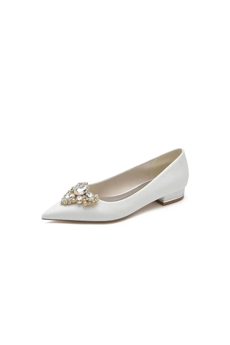 Pointed Toe Rhinestone Glitter Womens Wedding Shoes