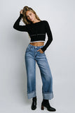 Irene Ribbed Sweater in Black FINAL SALE