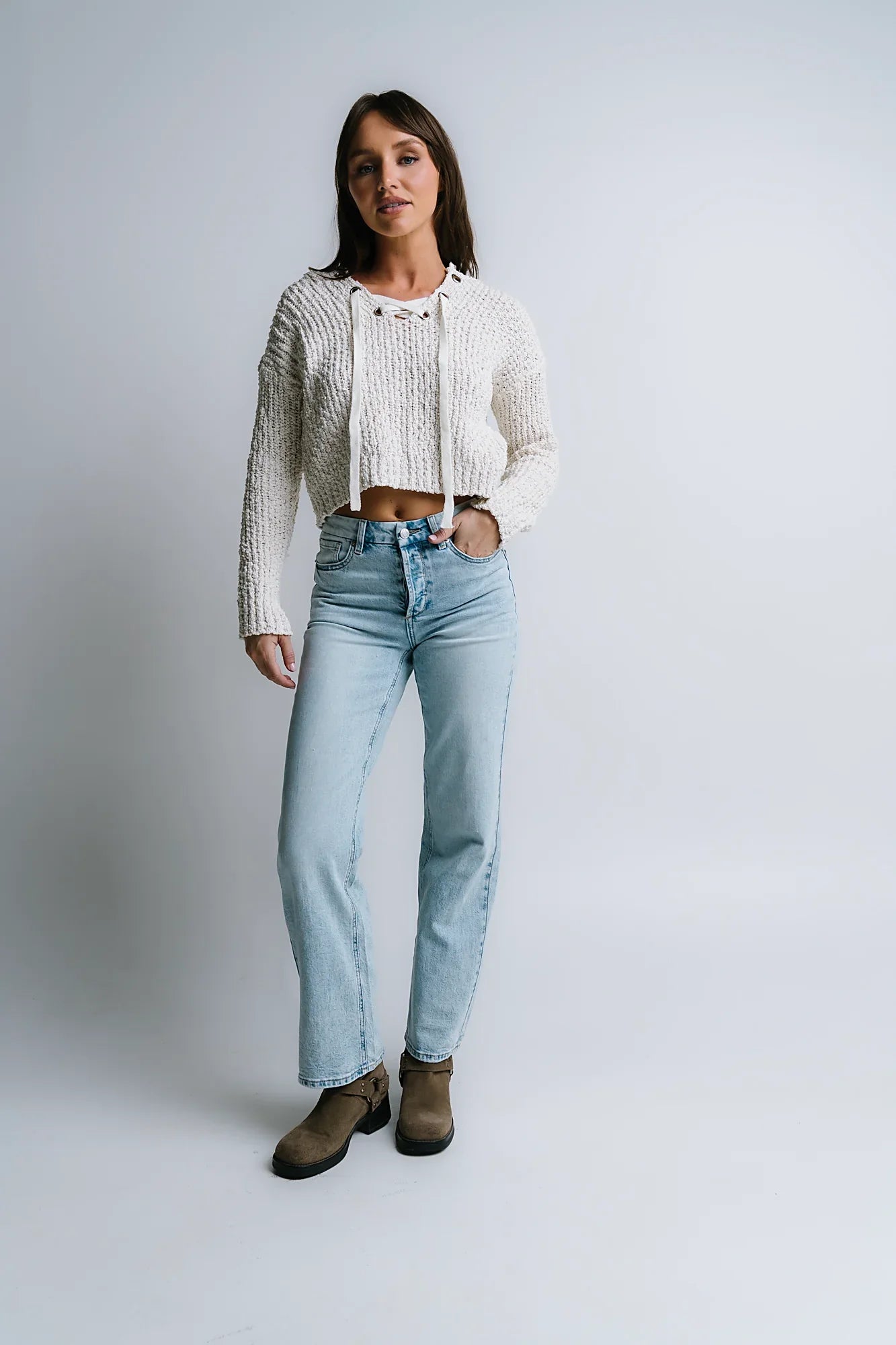 Georgie Knit Sweater in Ivory