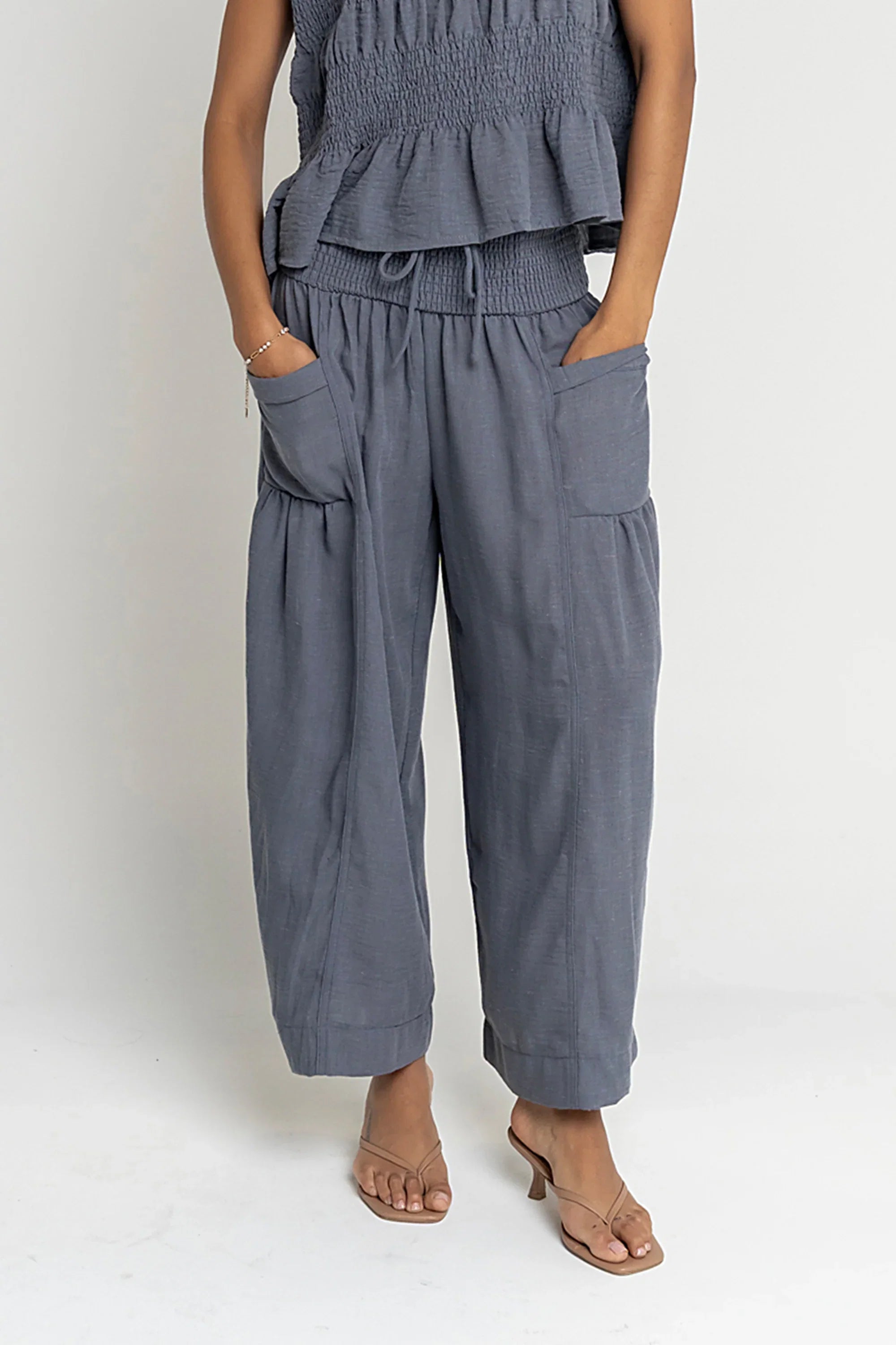 Ashton Wide Leg Pants in Blue