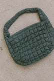 Nora Quilted Tote Bag in Green FINAL SALE