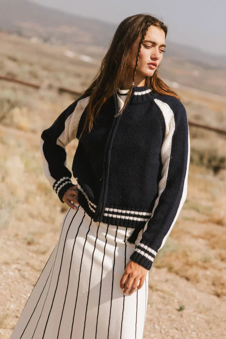 Sebastian Knit Jacket in Navy FINAL SALE