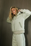 Mattie Faux Shearling Hoodie in Sage FINAL SALE