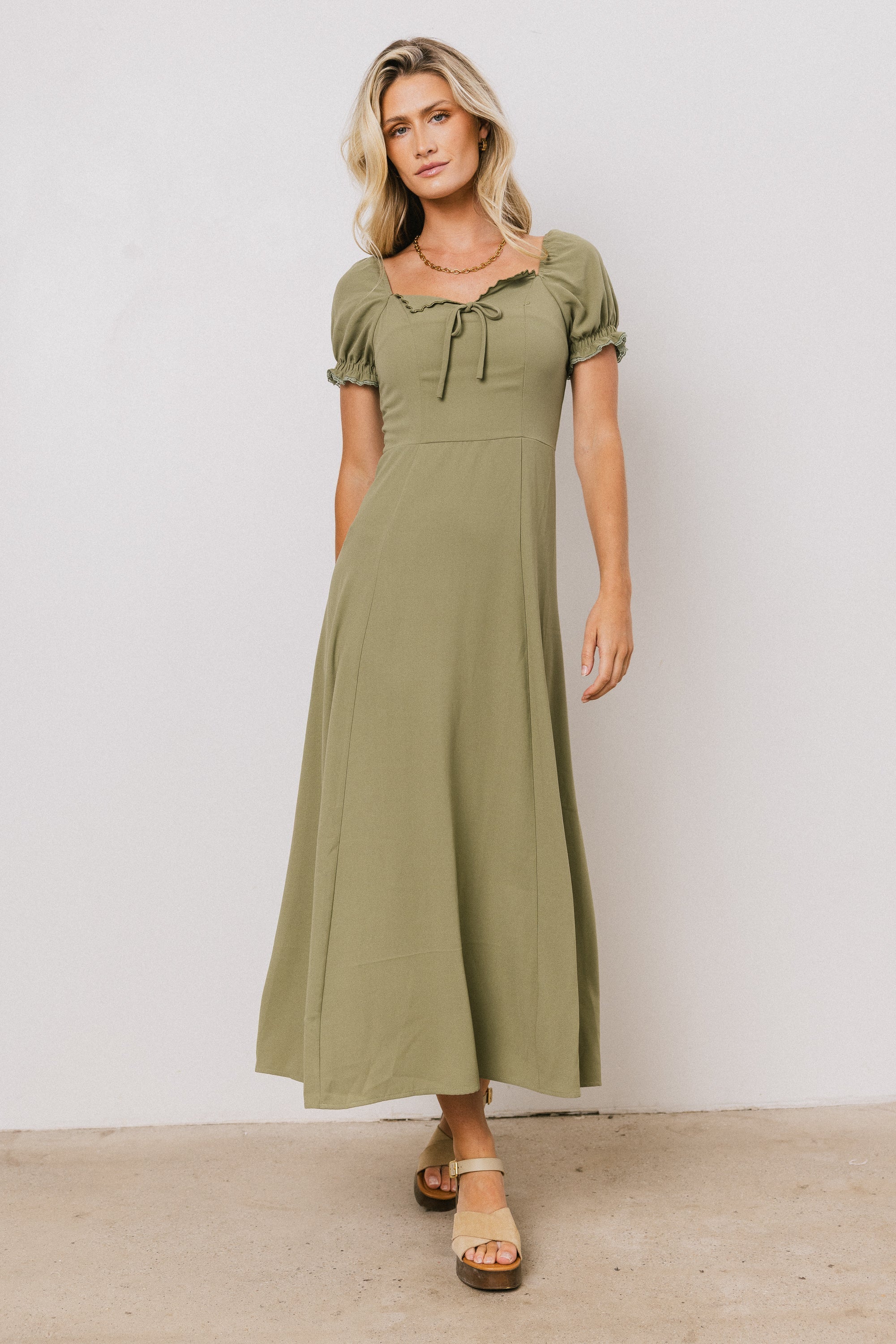 Maddox Midi Dress in Sage FINAL SALE