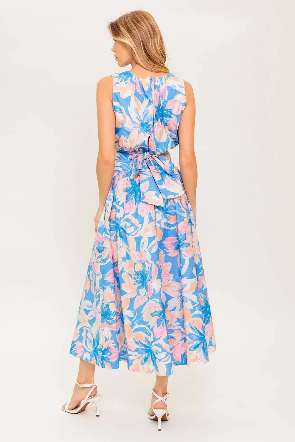 SUMMER HARMONY TIE TOP SKIRT SET POWDER BLUE