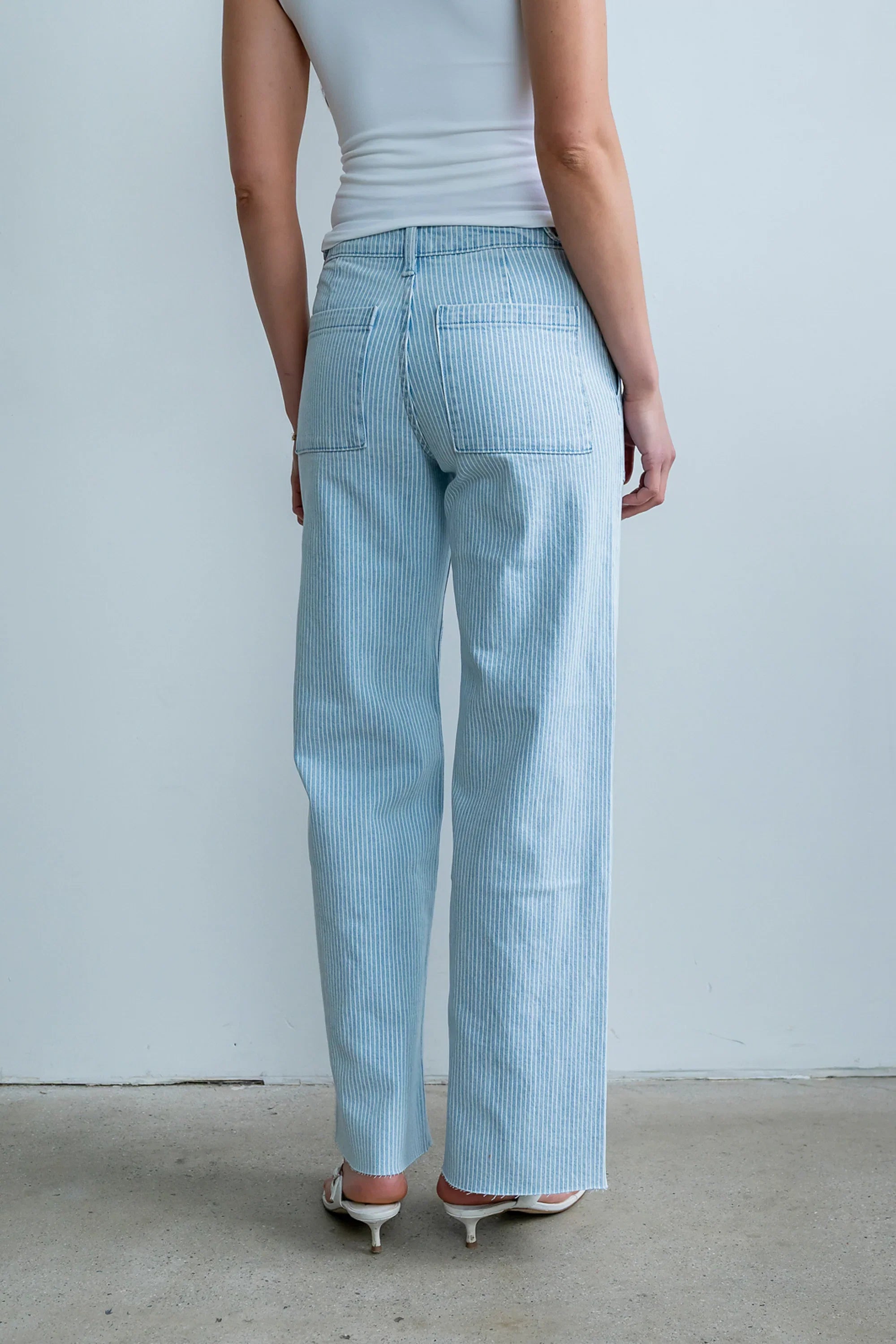Sydney Striped Wide Leg Jeans
