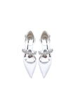 Pointed Toe Rhinestone Ankle Straps High Heels