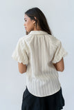 London Striped Button Up in Cream