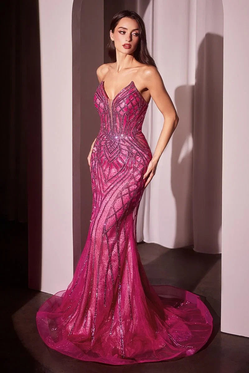 MAXWELL GOWN CRYSTAL STRAPLESS EMBELLISHED MERMAID GOWN