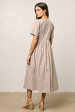 Narla Striped Midi Dress in Brown FINAL SALE