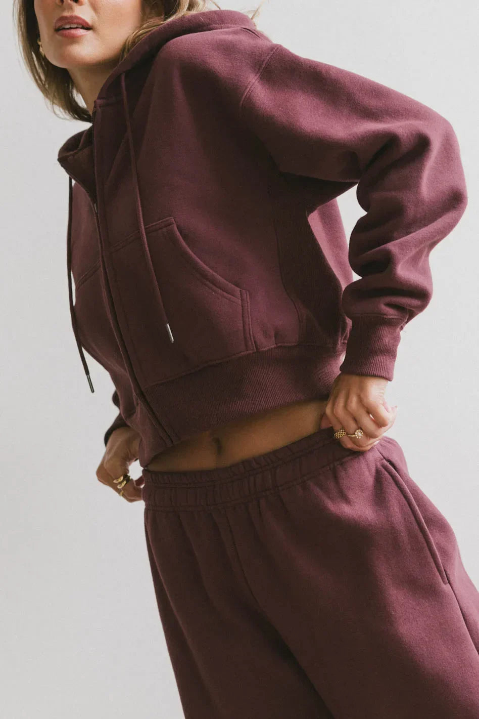 Ezra Zip Up in Burgundy FINAL SALE