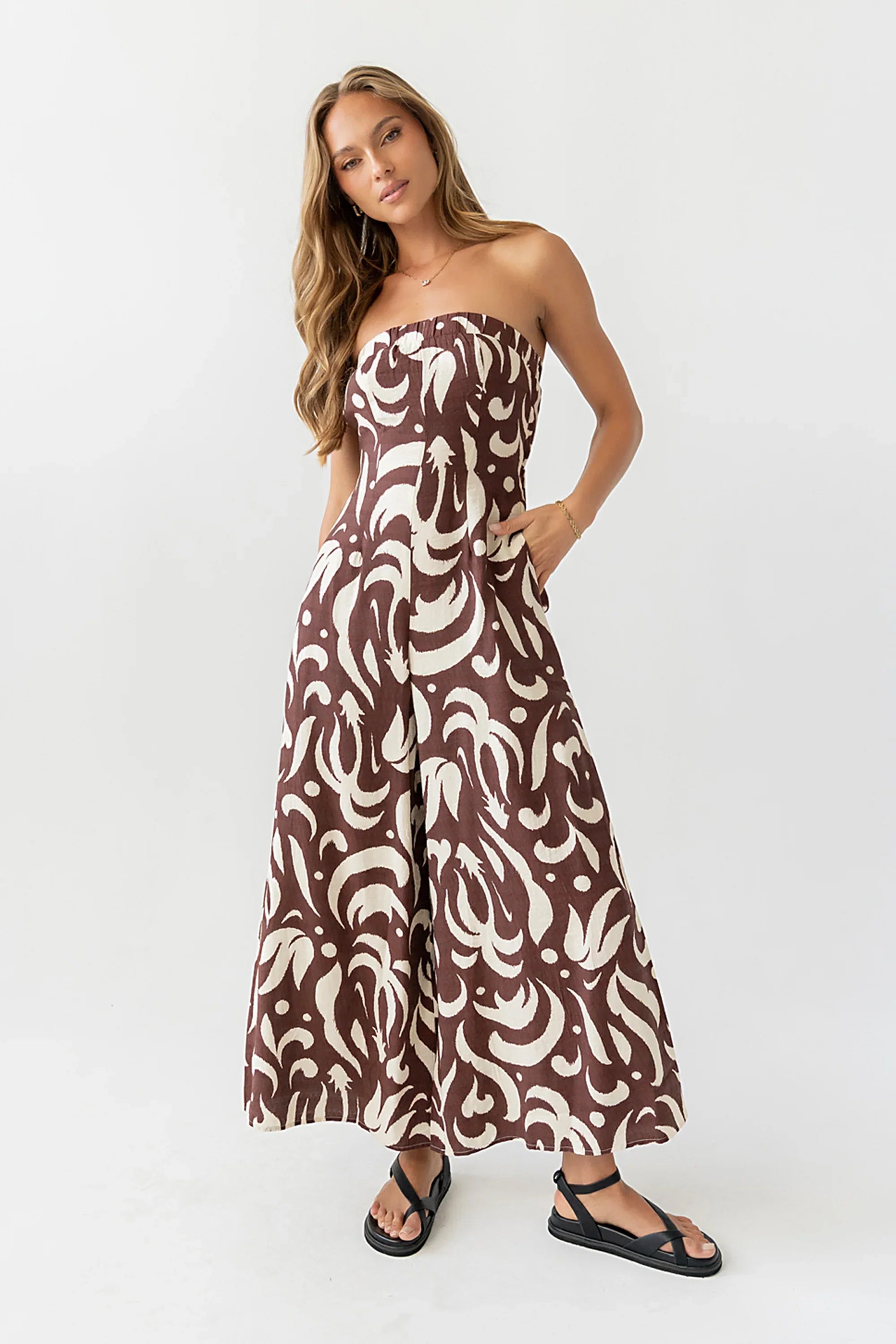 Anya Sleeveless Abstract Jumpsuit
