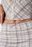 Jenna Plaid Maxi Skirt in Beige