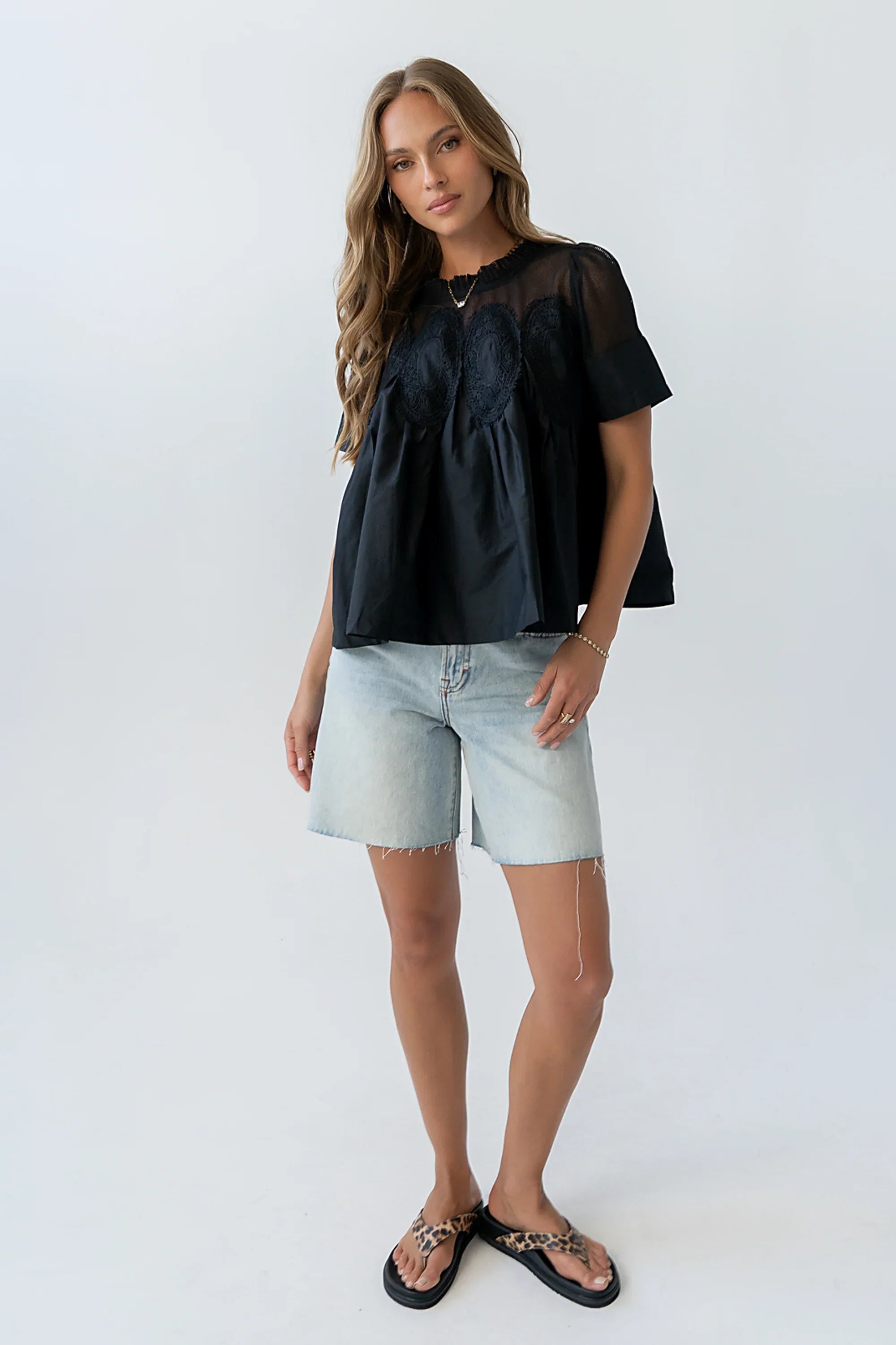 Estelle Mesh Top in Black