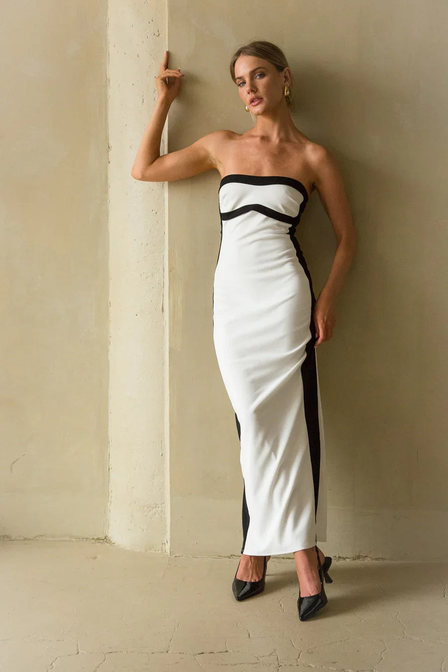 Meredith Contrast Bodycon Midi Dress
