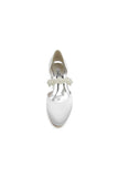 Sweet Round Toe Retro Pearl Strap Low Heels