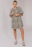 Tori Peplum Mini Dress in Leopard FINAL SALE