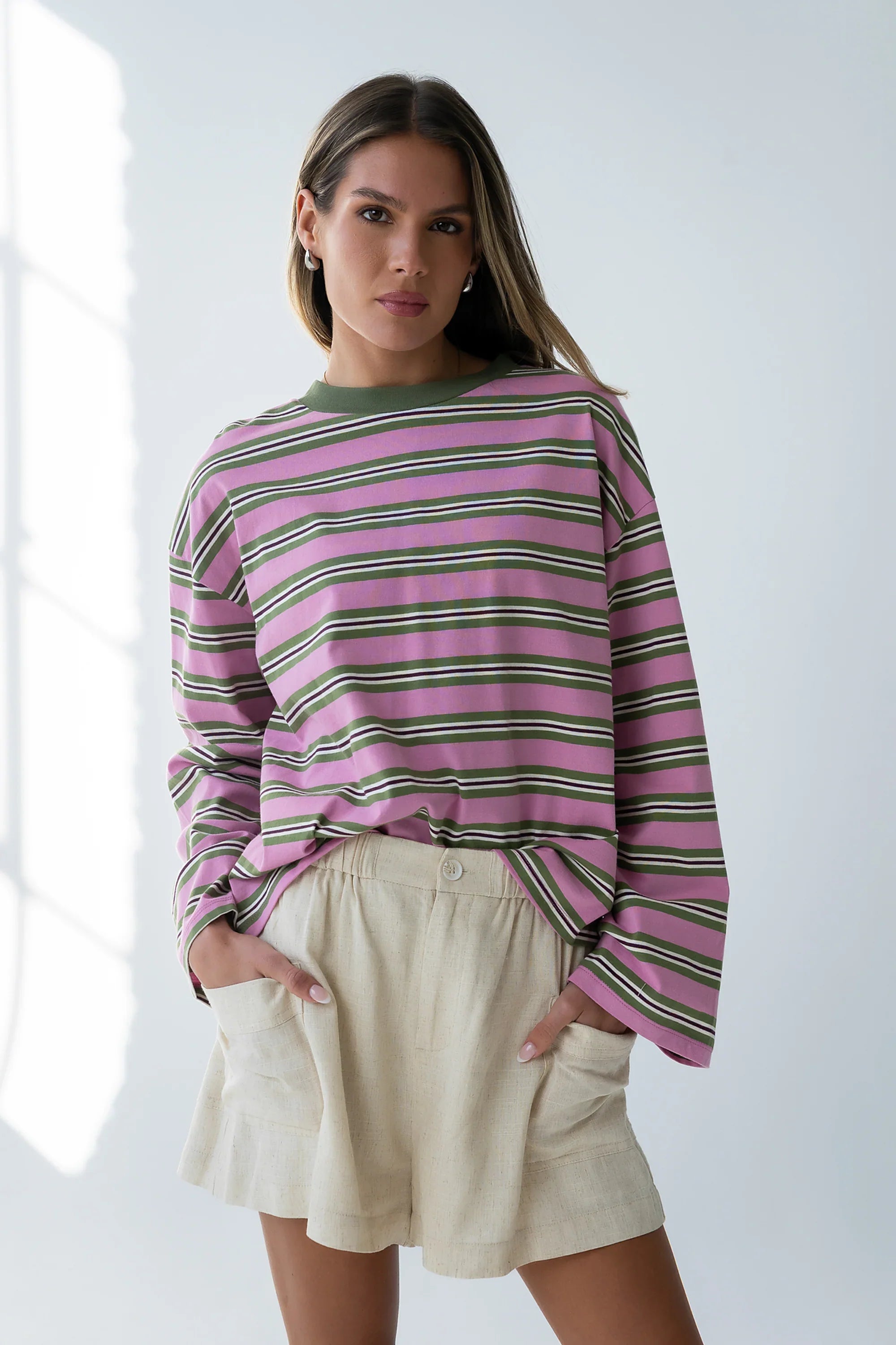 Kiana Striped Top in Orchid