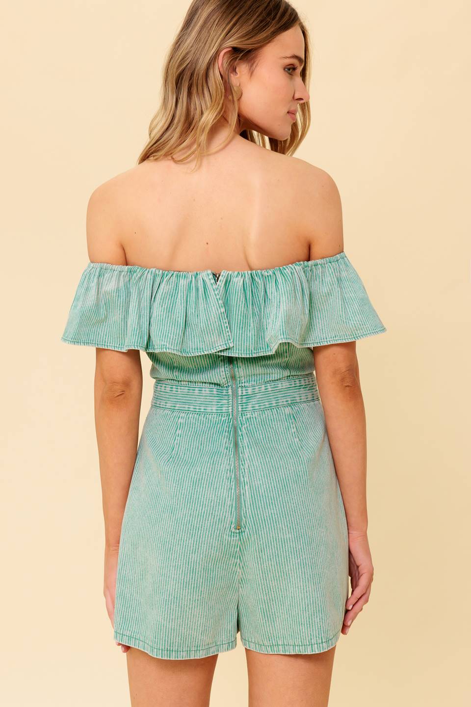 YOURS TO KEEP LIGHT GREEN SKORT ROMPER