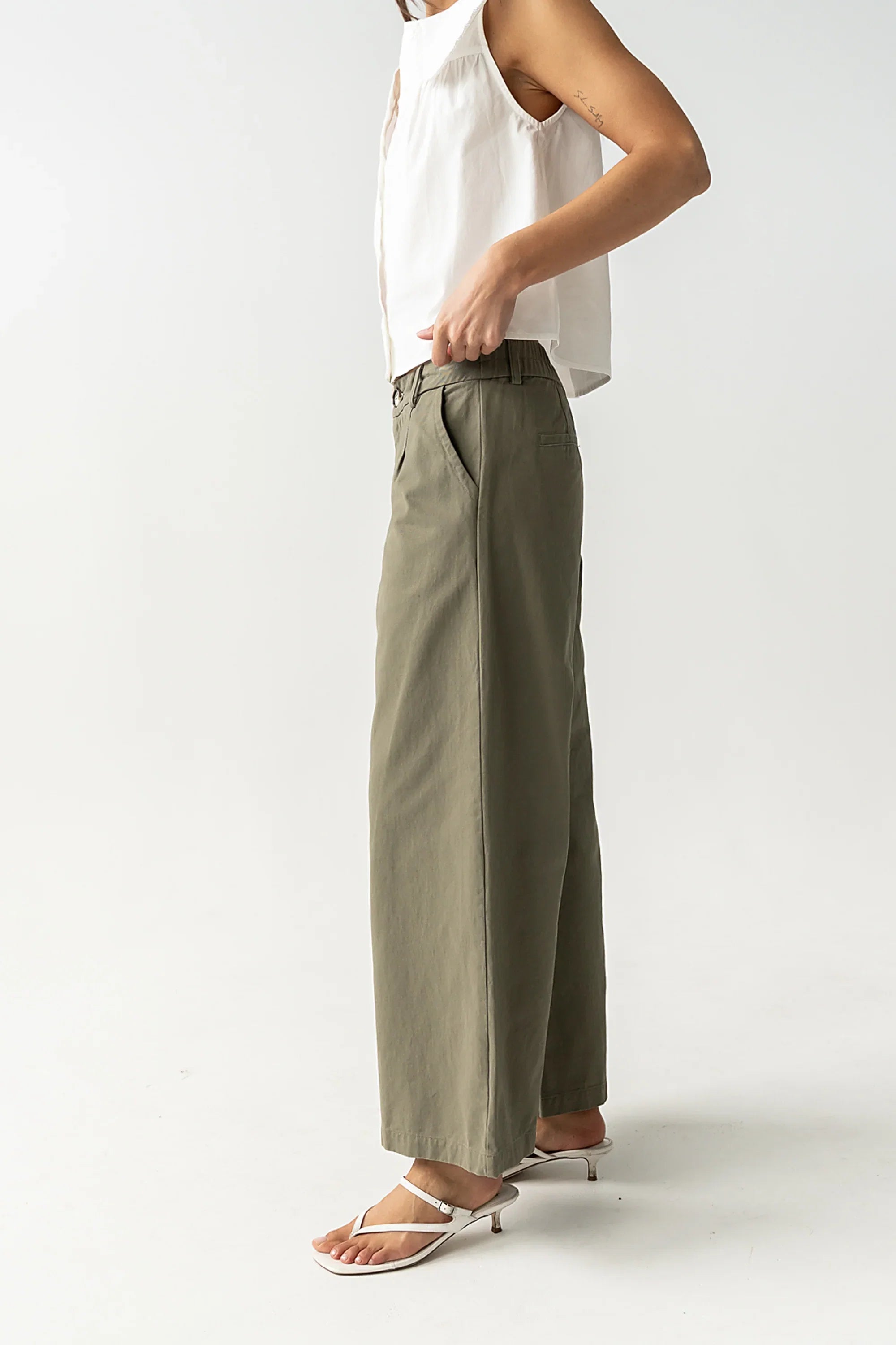 Jannah Wide Leg Pants in Olive