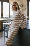 Alani Striped Sweater in Taupe FINAL SALE