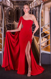 Catalina Gown One Shoulder Cape Dress