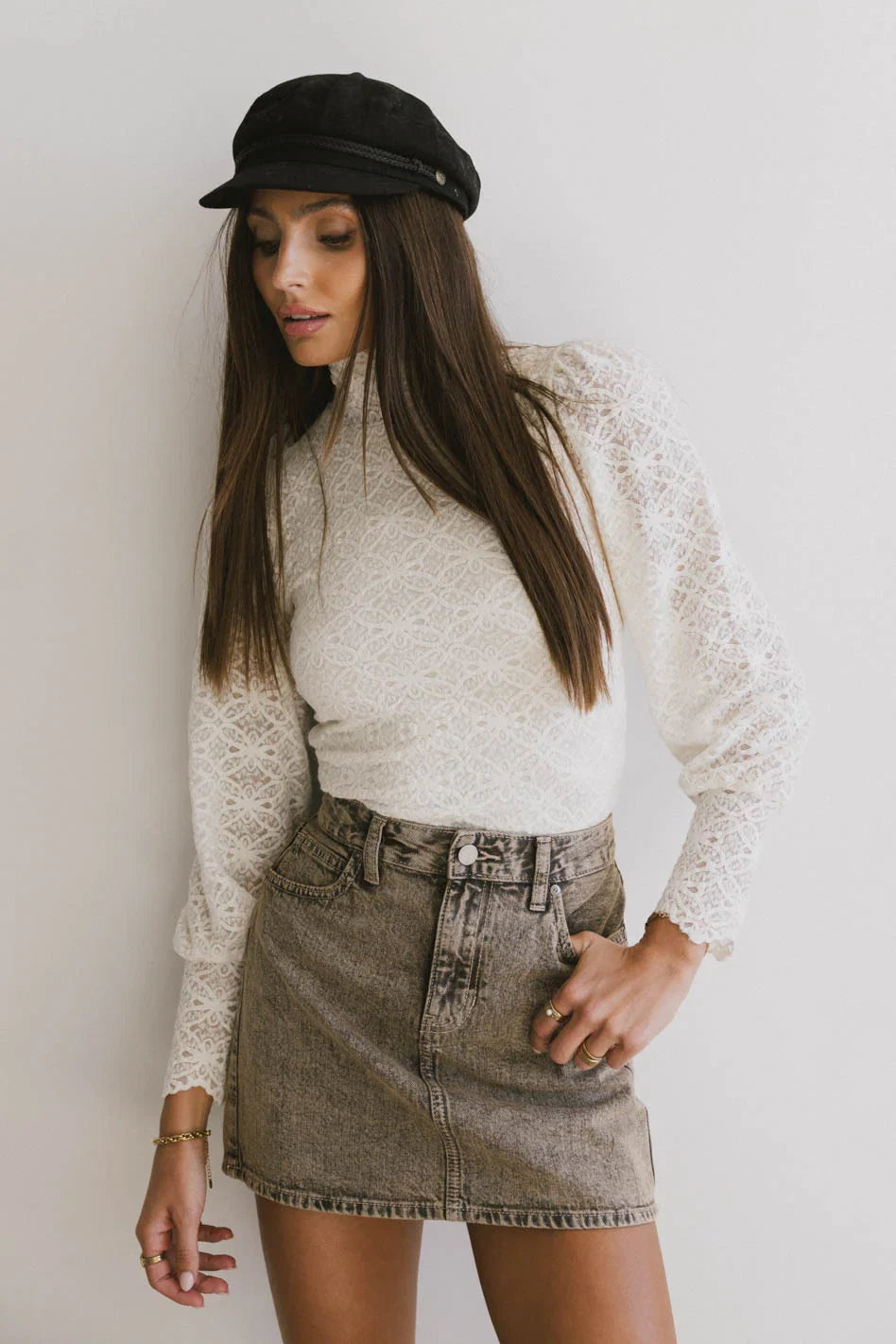 Dane Acid Wash Denim Skirt FINAL SALE