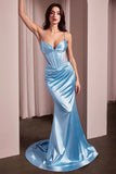 ALICE GOWN GLITTER DUSTED FITTED STRETCH SATIN DRESS
