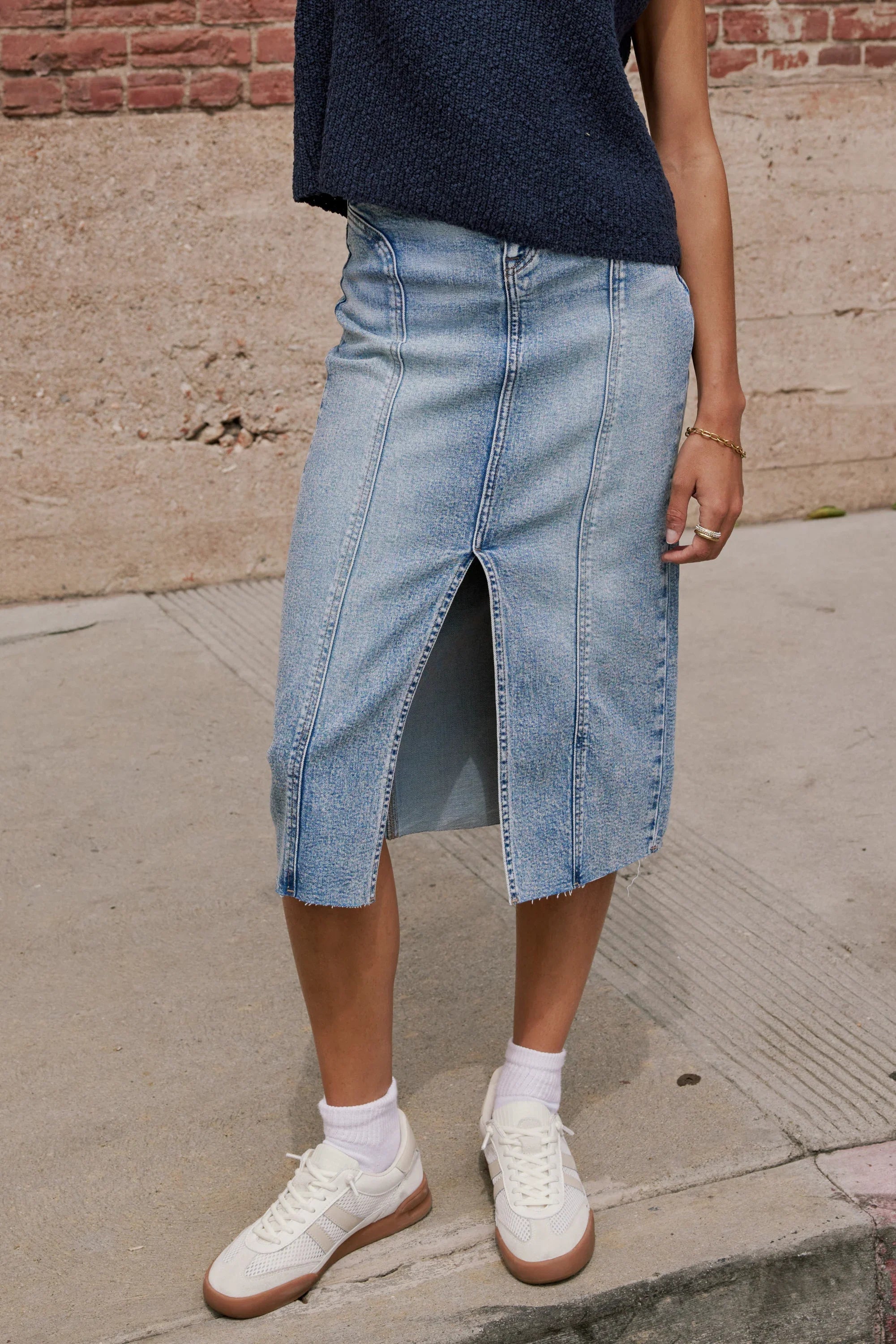 Aliza Denim Midi Skirt