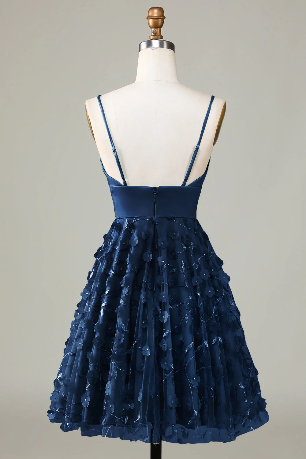 A Line Spaghetti Straps Short Homecoming Dress With Appliques