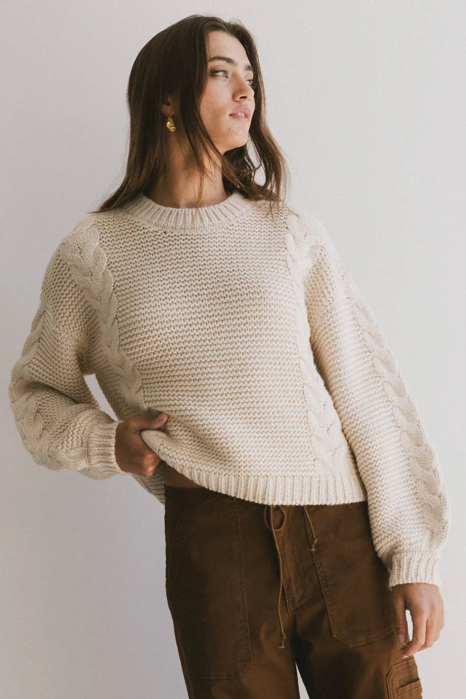 Zaidee Knit Sweater in Beige FINAL SALE