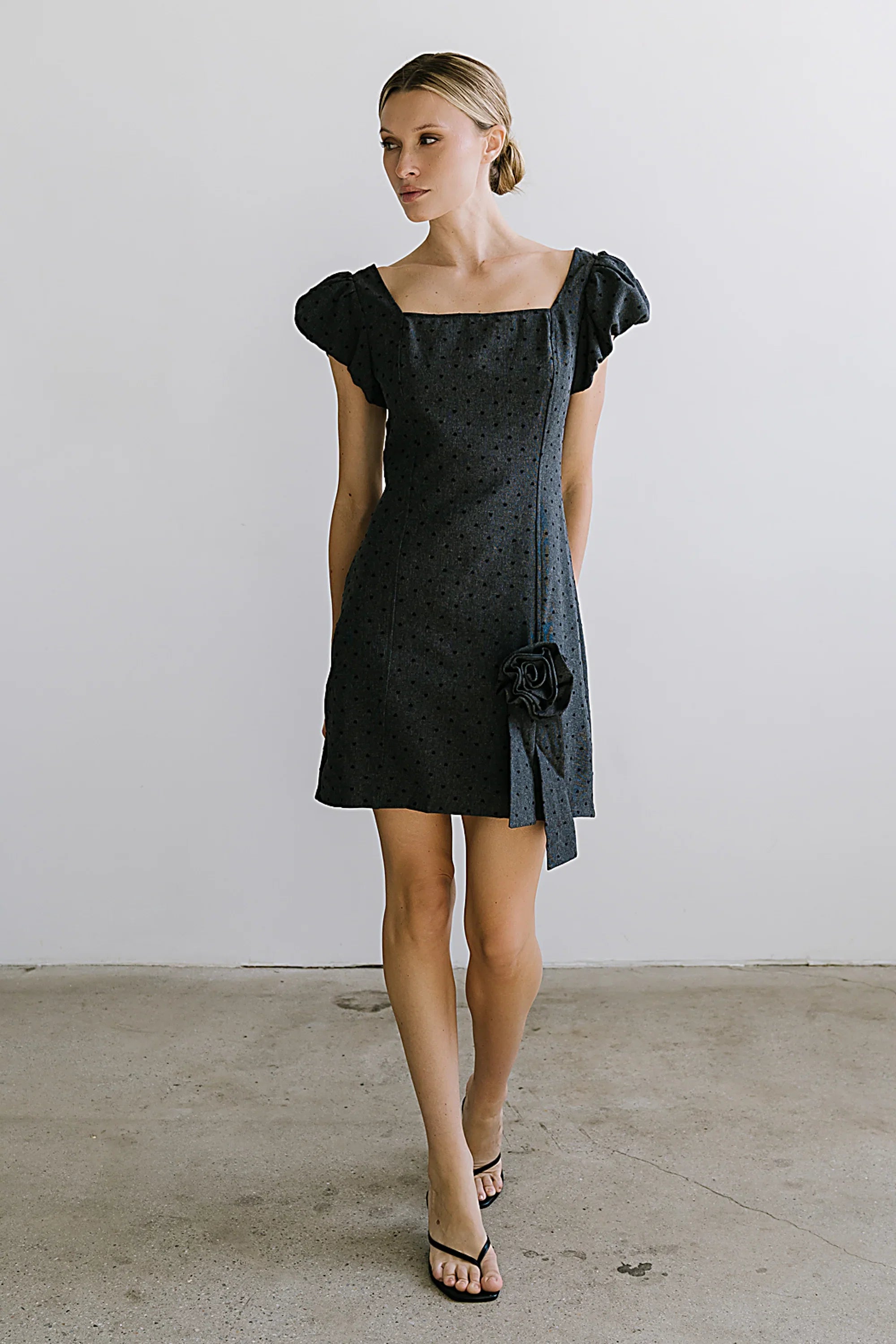 Joana Mini Dress in Charcoal