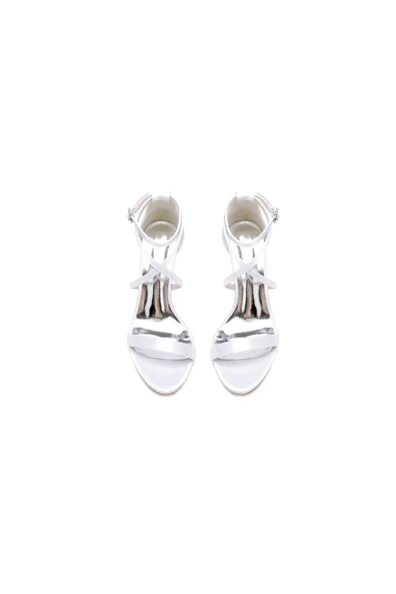 Simple Open Toe Cross Strap High Heels