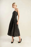 THE TRUTH IS STRAPLESS BLACK LACE MIDI DRESS FINAL SALE