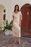 Amanda Lace Trim Maxi Dress in Blush FINAL SALE