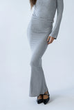 Bonnie Polka Dot Maxi Skirt in Grey