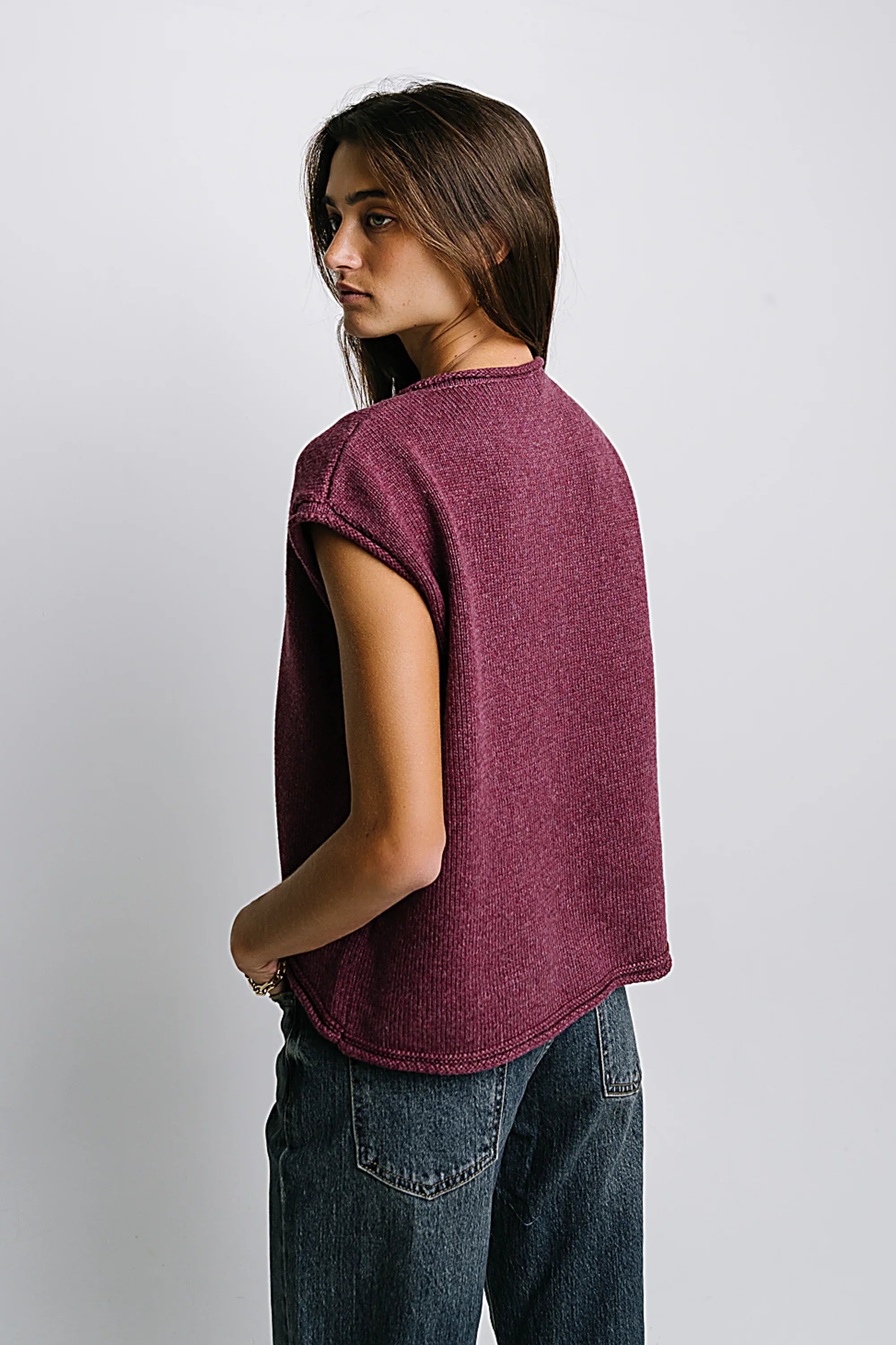 Paige Knit Sweater in Burgundy FINAL SALE