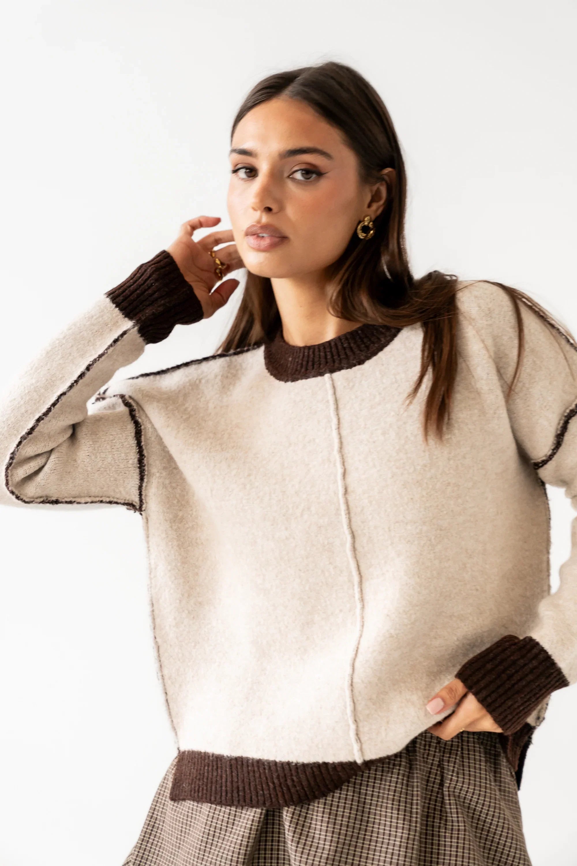 Junie Contrast Sweater FINAL SALE