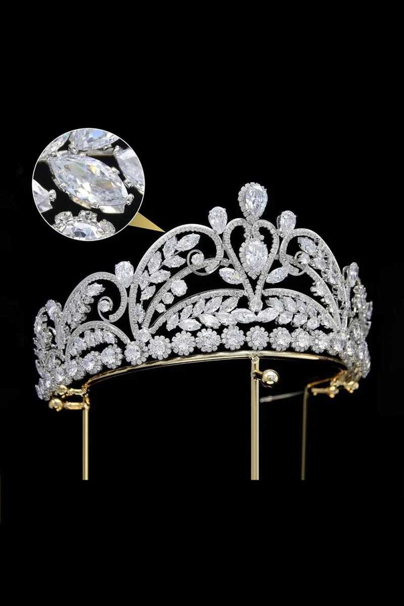 Gold Cubic Zirconia Bridal Tiara