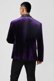 Mens Dark Purple Shawl Lapel One Button Wedding Blazer