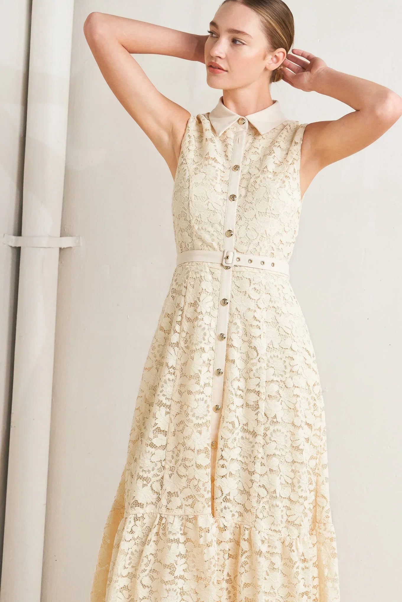 PURELY ROMANTIC LACE MIDI DRESS FINAL SALE
